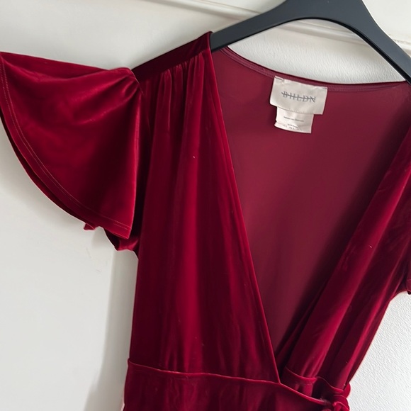 BHLDN Thrive Velvet MIDI Wrap Dress Blue Size Large NWT - Picture 6 of 16